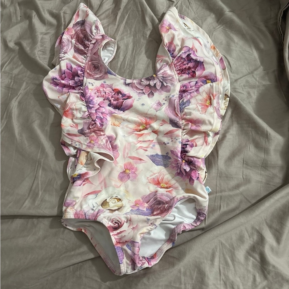 Posh Peanut Floral Swimsuit with Ruffles